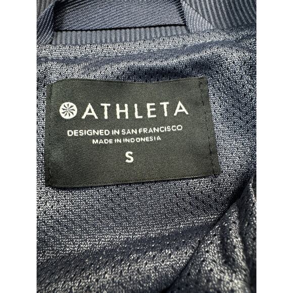 Athleta Lightweight Track Jacket Slate Blue Textured Zip Front Athleisure Size S - Picture 5 of 12
